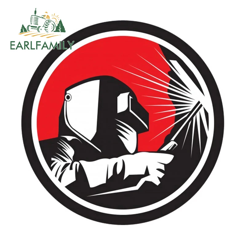 

EARLFAMILY 13cm x 12.8cm for Welders Car Sticker Waterproof Decal Sunscreen Creative Laptop Surfboard Trunk Car Accessories