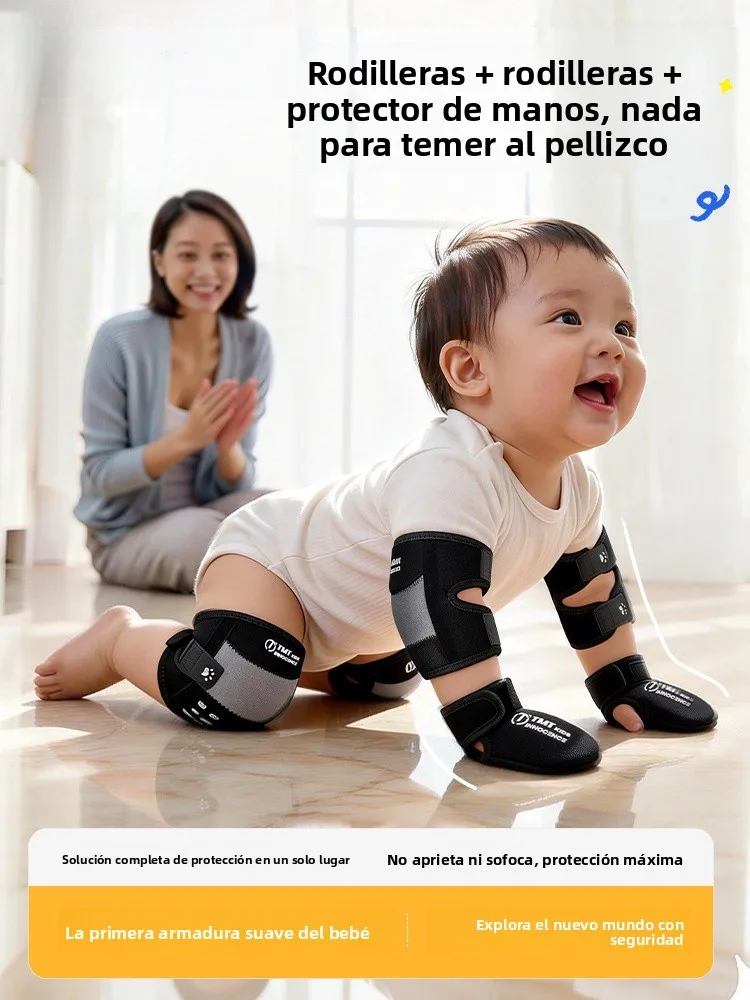 Rodilleras y coderas ajustables y transpirables para bebés, antideslizantes, para gatear y caminar, equipo deportivo para beb...