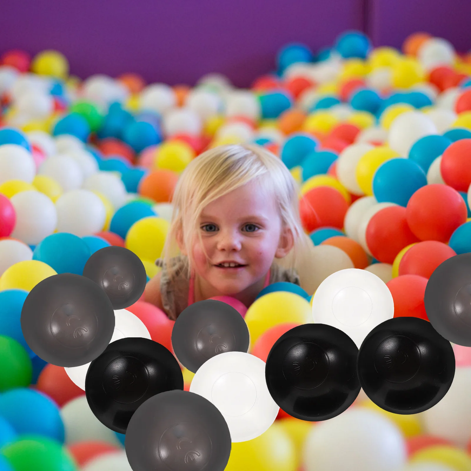 50 Stück Ballspielzeug, weiße Kunststoff-Kinderbälle, Zelt, Grube, Schwimmen, Ozeanbälle für Geburtstag, Geburtstag, Strand, Kinderspiele, Spielzeug