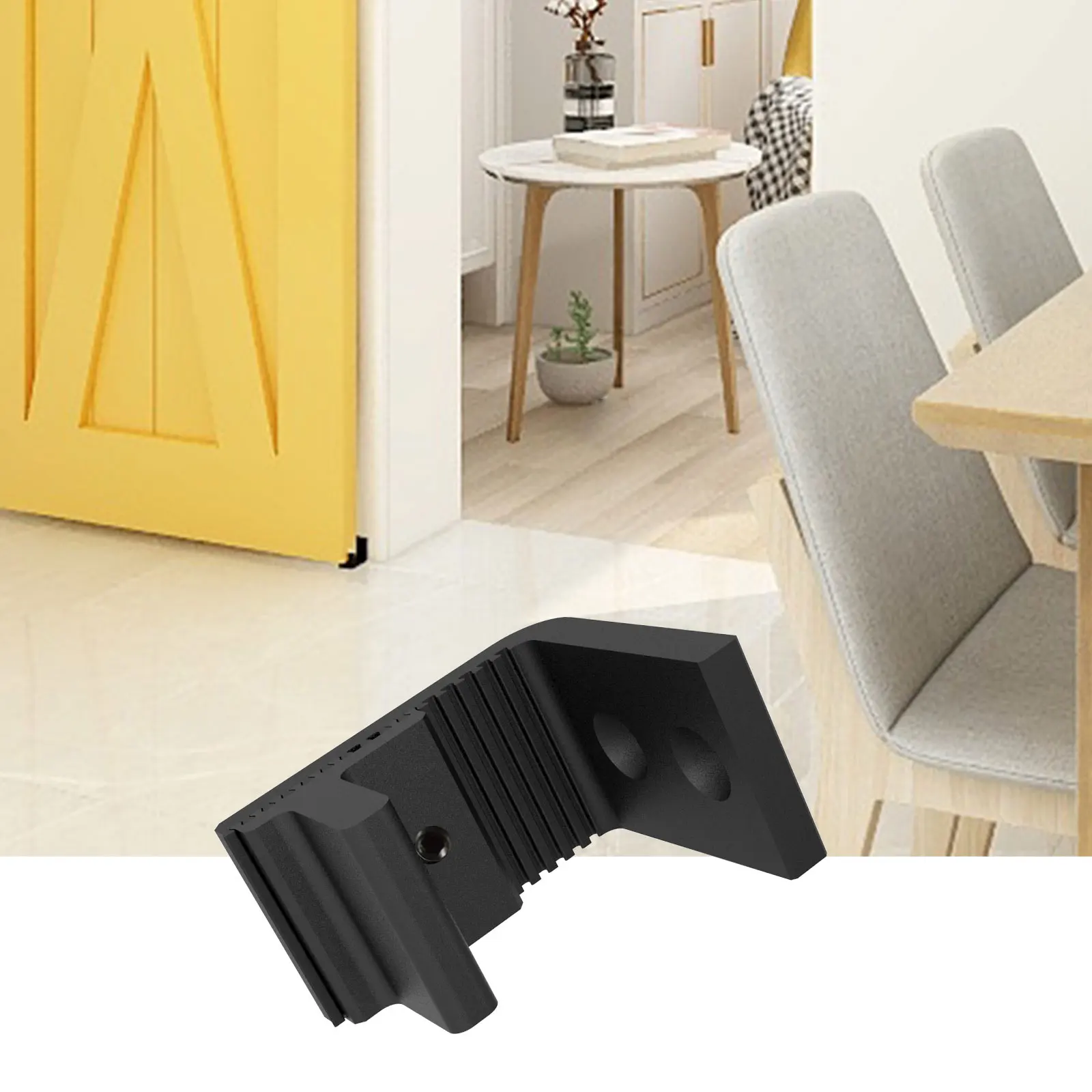 1PC ブラック加熱式フロアガイド バーンドアハードウェア フロアガイド 穴あけ不要