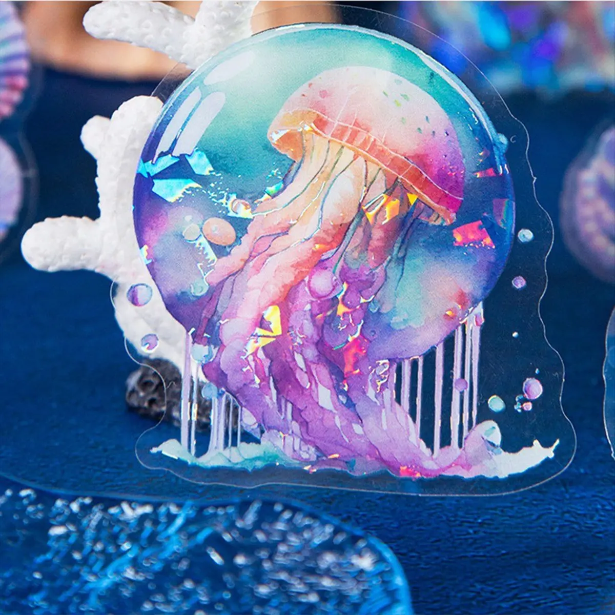 ABNH 10 шт. наклейки для девочек, ПЭТ водонепроницаемые золотые голографические контуры яркие цвета блестящие наклейки