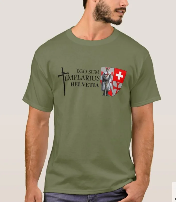 Swiss Coat of Arms Templer Helvetia T-Shirt. Summer Cotton Short Sleeve O-Neck Mens T Shirt New S-3XL