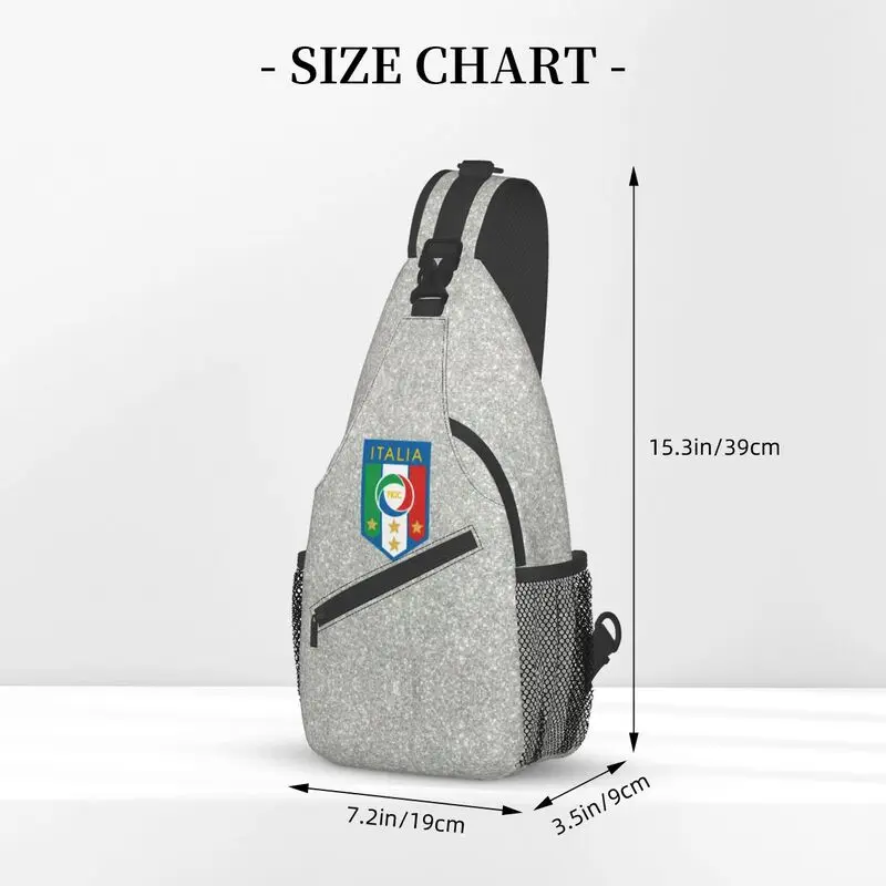 Mochila Crossbody Sling para homens, bolsa de ombro, lendas do futebol italiano, presente casual do futebol, bolsa de viagem do futebol