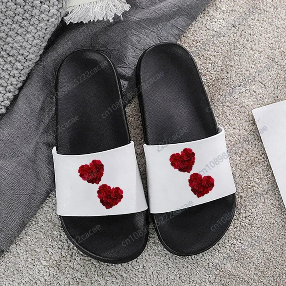 

Bathroom Home Beach Slipper Valentine's Day Summer Shoes Female Slippers Slides Non-Slip Sandals Thick Soft Sole Flip Flop 2023