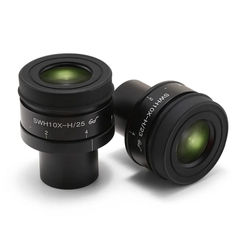 1PCS SWH10X Ocular de Microscopio Estéreo Binocular/Trinocular, Dioptrías Ajustables, Campo Amplio, Tamaño de Montaje de 30mm, Microscopio
