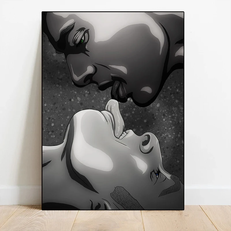 مثلي الجنس غريب الحب رجل زوجين عناق قبلة الملصقات والمطبوعات قماش الطباعة الجنسية جدار صورة فنية لغرفة المشاعر ديكور المنزل الهدايا #2