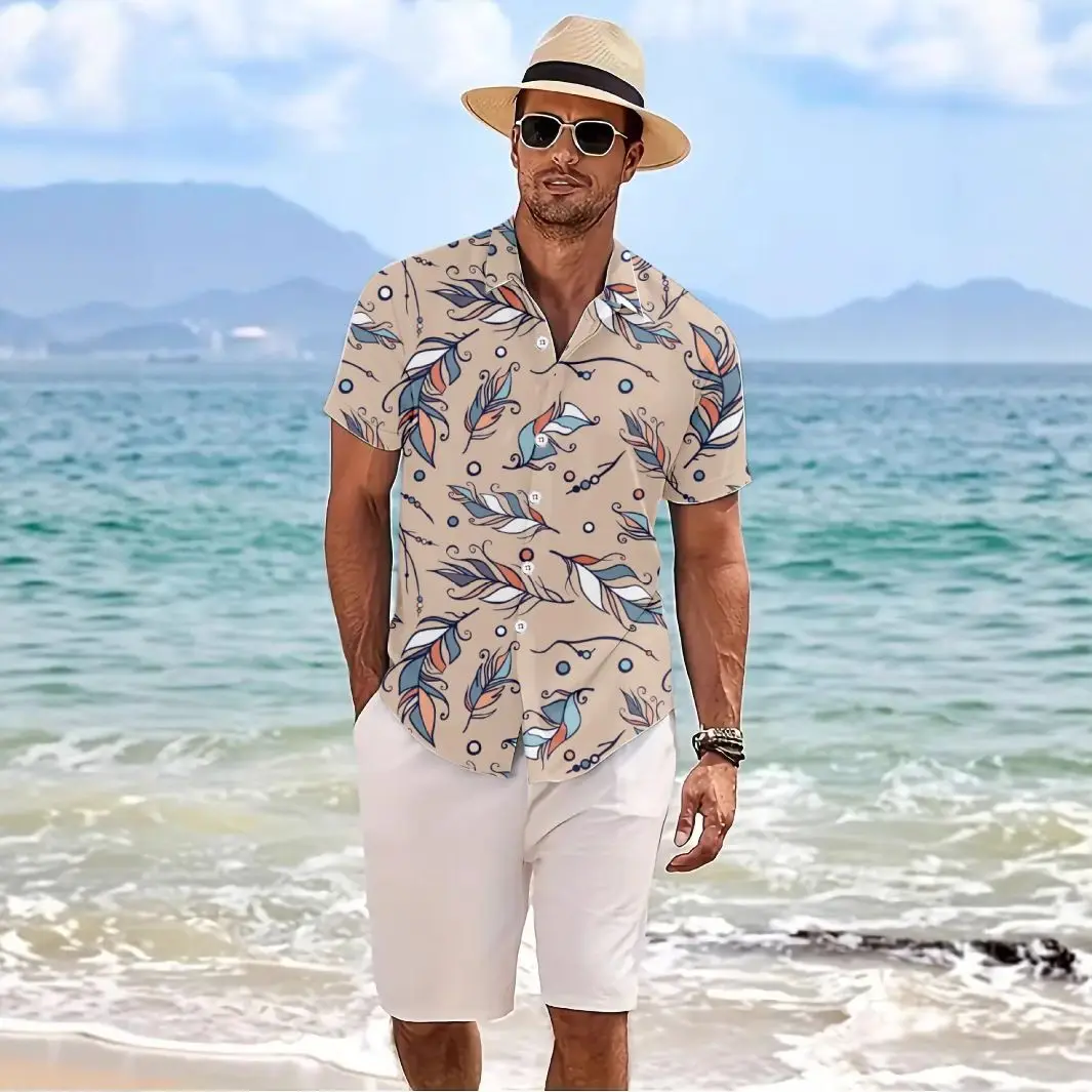 Retro Men's Casual Shirt Summer Lightweight Mature Style Loose Fit Unique Design Fun New Style Versatile Shirt for Men