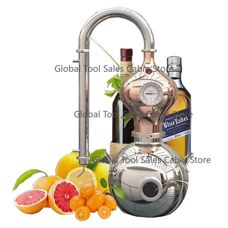 Mini Household Pure Dew Machine Essential Oil Distiller Pure Copper Brandy Whiskey Brewing Equipment for Home Use