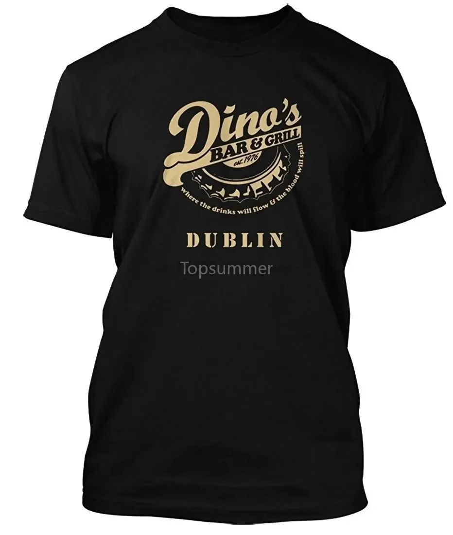 Camiseta para hombre y mujer, prenda de vestir, personalizada, preenvuelta, fina, Lizzy Dinos Bar And Grill, novedad, 100%