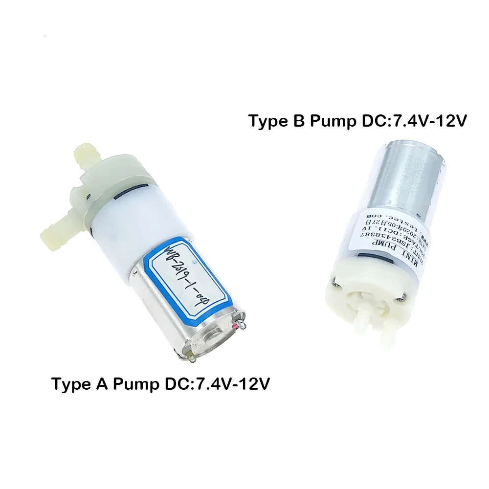 1pcs DC 7.4V-12V Water Pump Large Flow 370 Self-priming Pump Micro Mini Electric Diaphragm Pump for Auto Watering Equipment