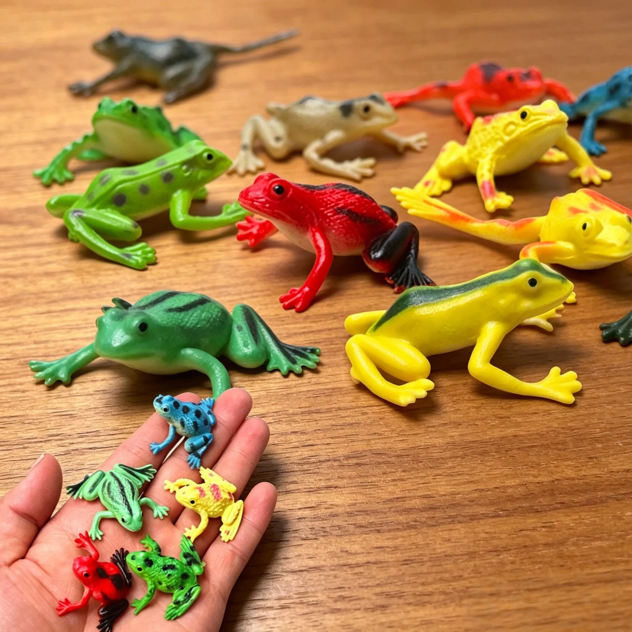 12Pcs Simulation Frog Model Set Realistic Amphibian Animal Figurines Educational Toy for Kids Party Prank and Home Decor