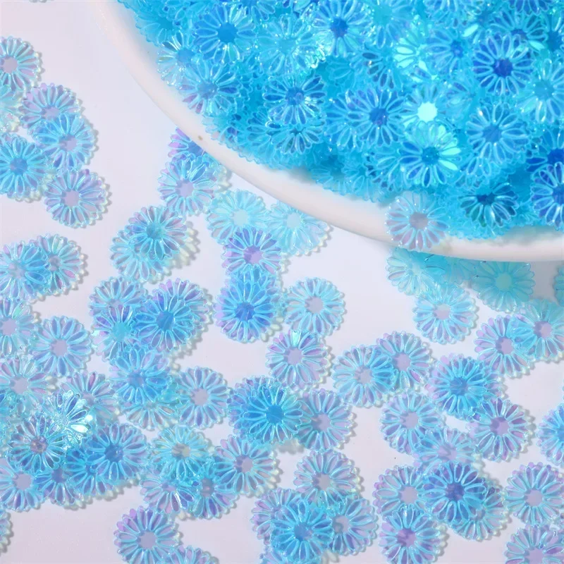 50g/Beutel 9mm Gänseblümchen-Pailletten - Glitzerflocken für Schleimfüllung, Nagelkunst & Handyhüllen-Deko, DIY Harz-Bastelzubehör – Detail 17