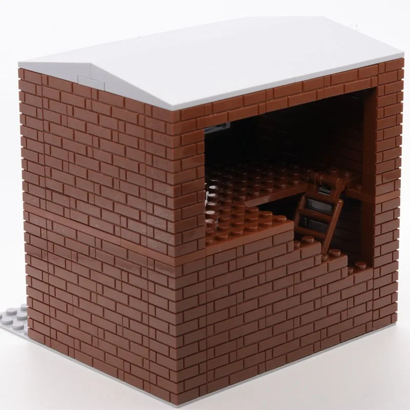 113개 MOC 레드 브릭 하우스 모델 블록 DIY 건축 미니어처 2층 모듈식 건설 교육용 장난감