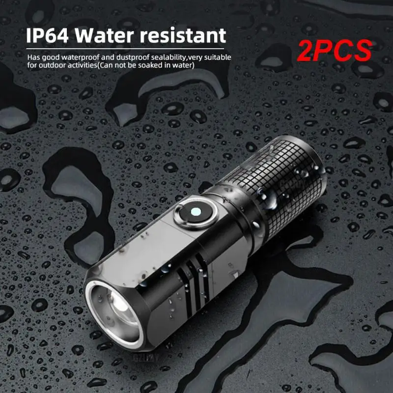 

2PCS Mini Portable 4 CORE P50 LED USB Rechargeable 3 Light Modes Uses 18650 Battery lighter military