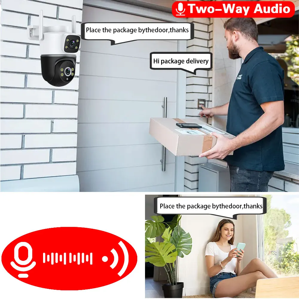 Tuya Smart Leben 4K 8MP Dual Objektiv PTZ WIIF Kamera Dual Screen Menschliches Menschliches Erkennung Outdoor Sicherheit Video Überwachung kamera