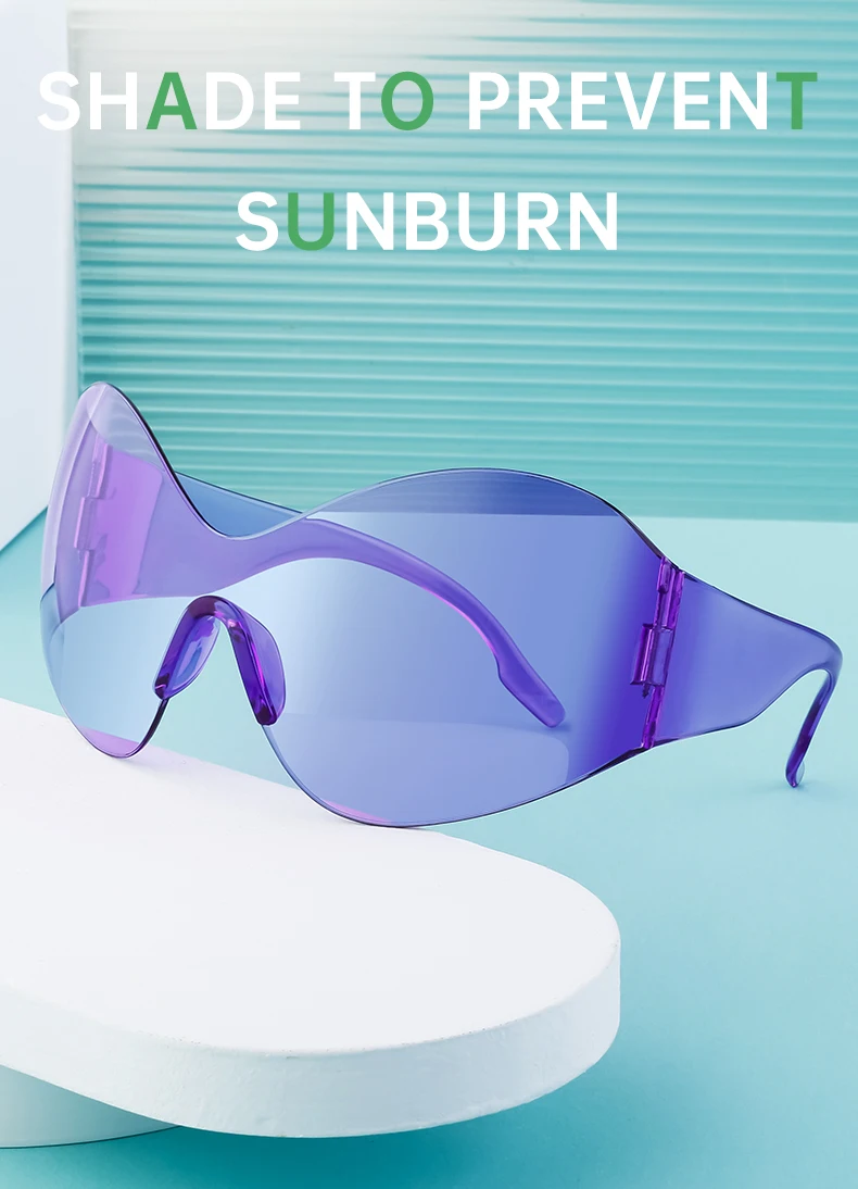 Randlose Schmetterling Sonnenbrille Frauen Männer Streetwear Y2K Sonnenbrille für Weibliche Übergroße Punk Sonnenbrille Männliche Sportbrille Unisex – Detail 8