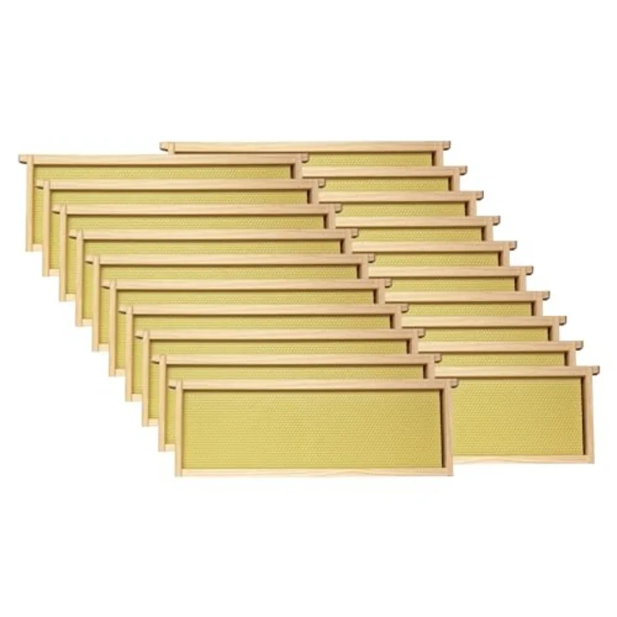

Beekeeping frames for deep hives wood material natural color fully assembled with beeswax coating BPA BPS free universal fit 6