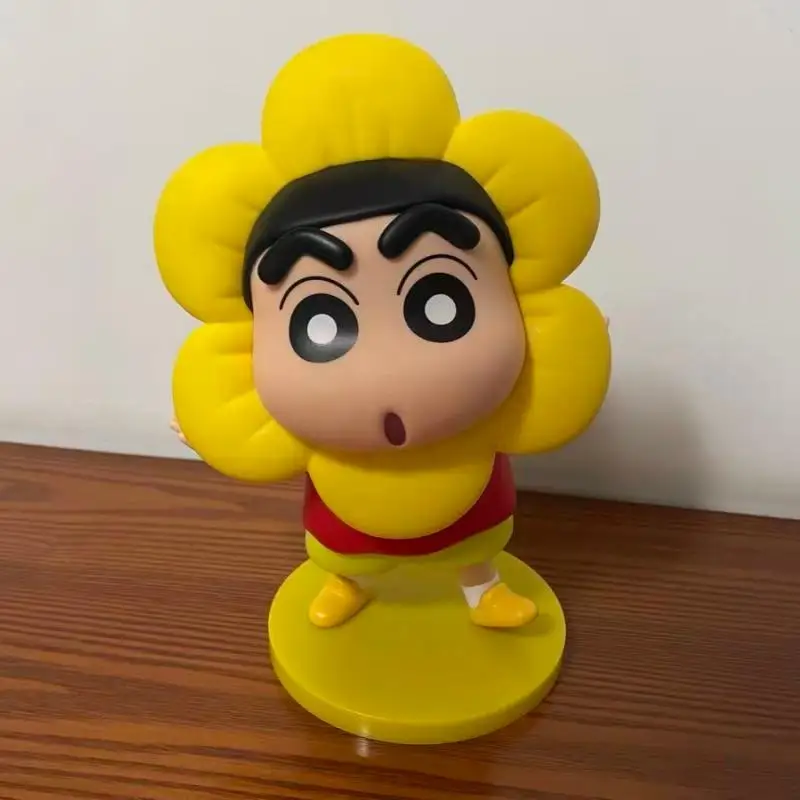 Crayon Shin-chan Action Figure Kamen Sunflower Funny Desktop Ornament Anime Collectible Toy Gift - Licensed Product