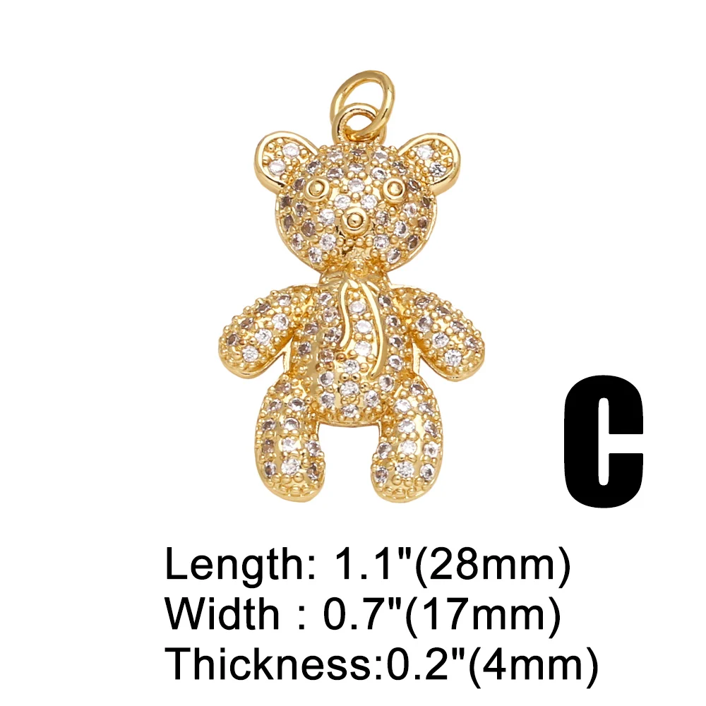 OCESRIO White Shell Cross Pendant for Necklaces Copper Gold Plated Cute Bear Heart Envelope Jewelry Making Supplies pdtb565