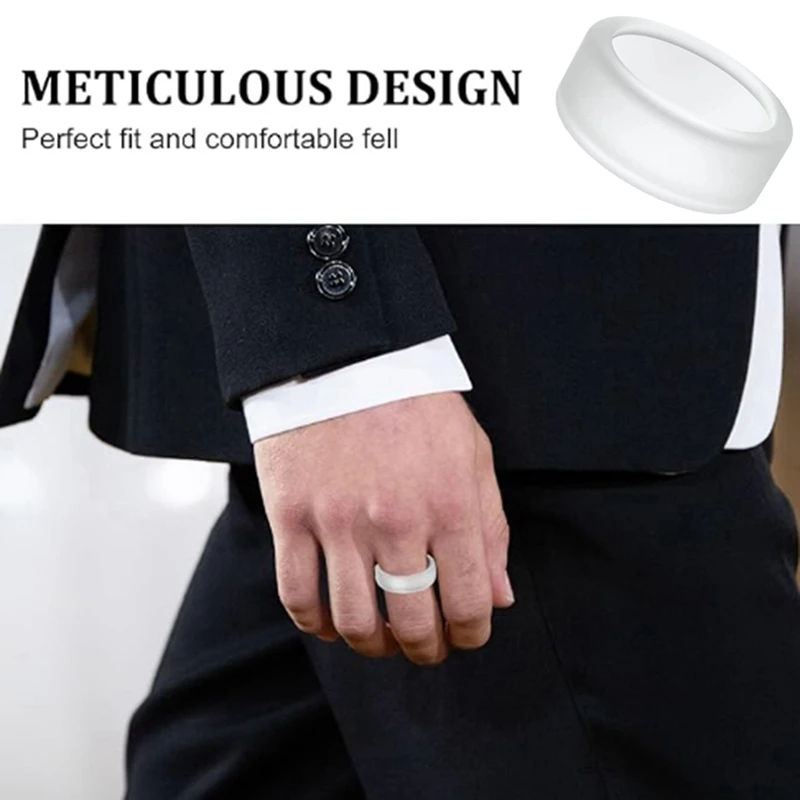 6Pcs Silicone Ring Cover For Oura Ring Gen 3 Anti-Scratch Silicone Cover For Men And Women(White)