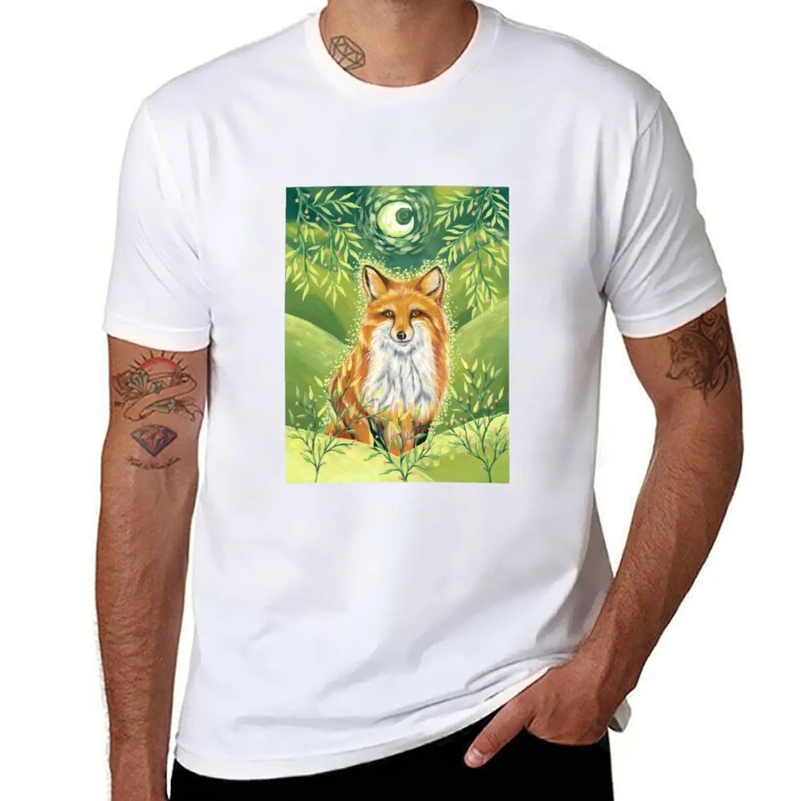 

Moonlight Foxy T-Shirt cotton t shirt man man t shirt cotton t shirt man plain T-shirt
