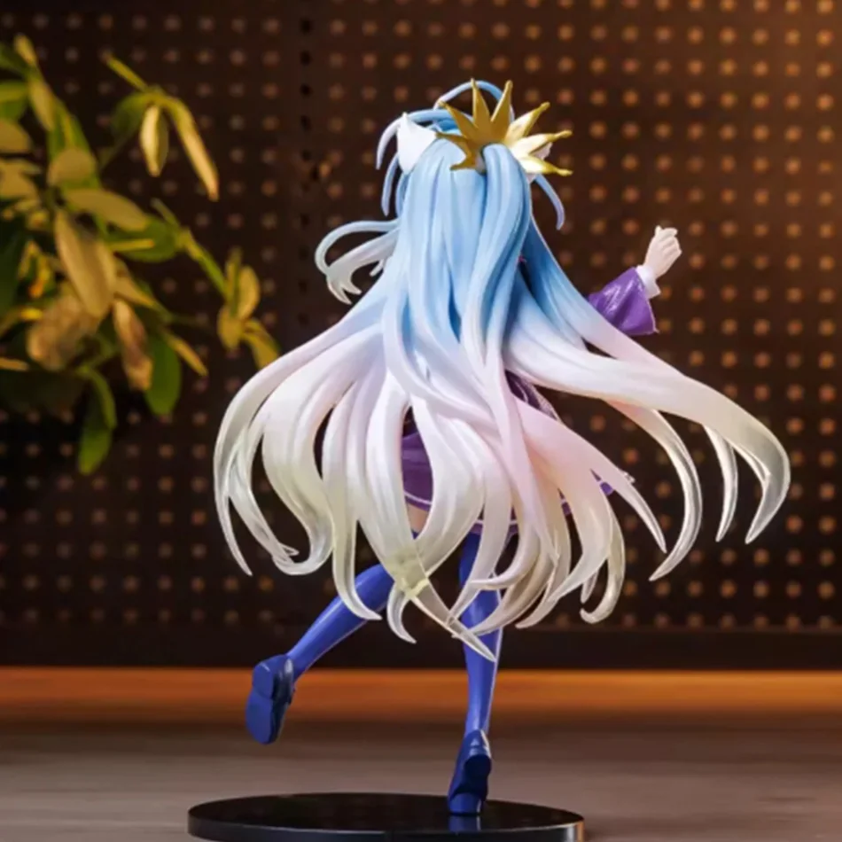 Branco Shiro No Game No Life Anime PVC Figura 18,5 cm Ornamento de ação Brinquedo modelo colecionável para presente de feriado