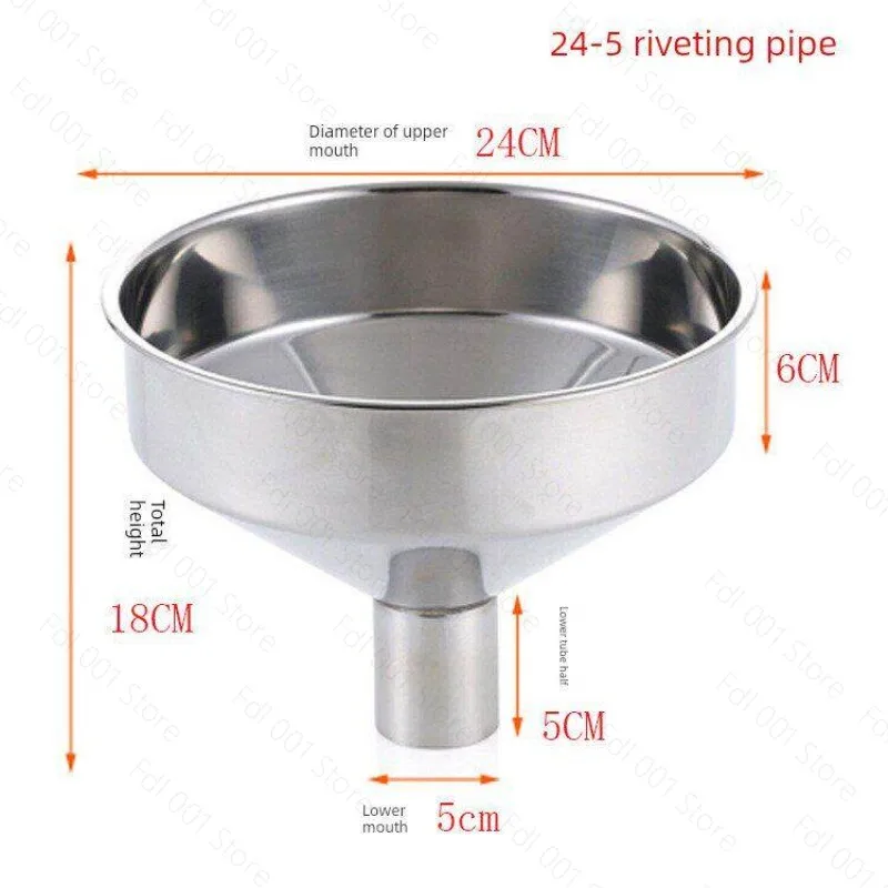 

Thickened 304 stainless steel funnel large diameter industrial funnel wine oil leakage household king funnel