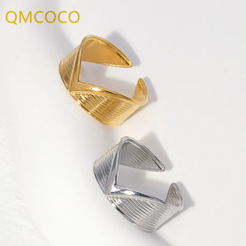 Geometric Wide Notch Rings for Women Trendy Creative Unique Opening Punk Men Couple Jewelry Accessories Party