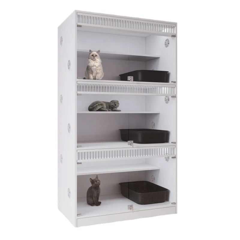 

Solid wood cat cage pet breeding foster care display cabinet with toilet villa large space