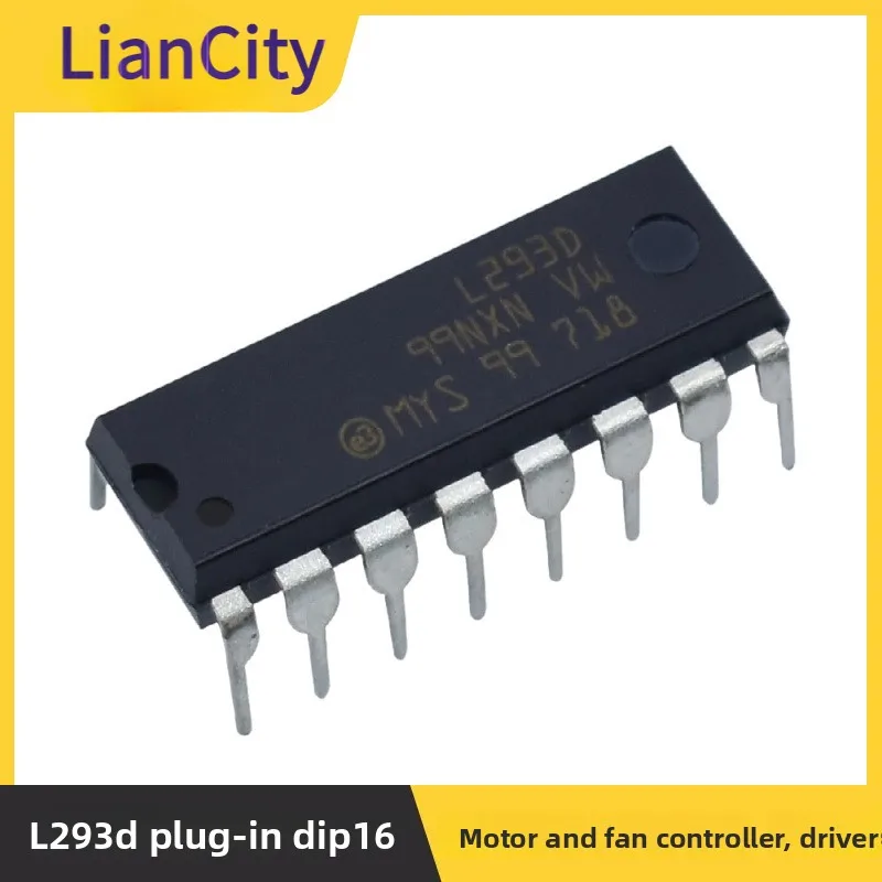 

L293D Plug-in DIP16 ST PMIC - Motor and Fan Controller、Drive