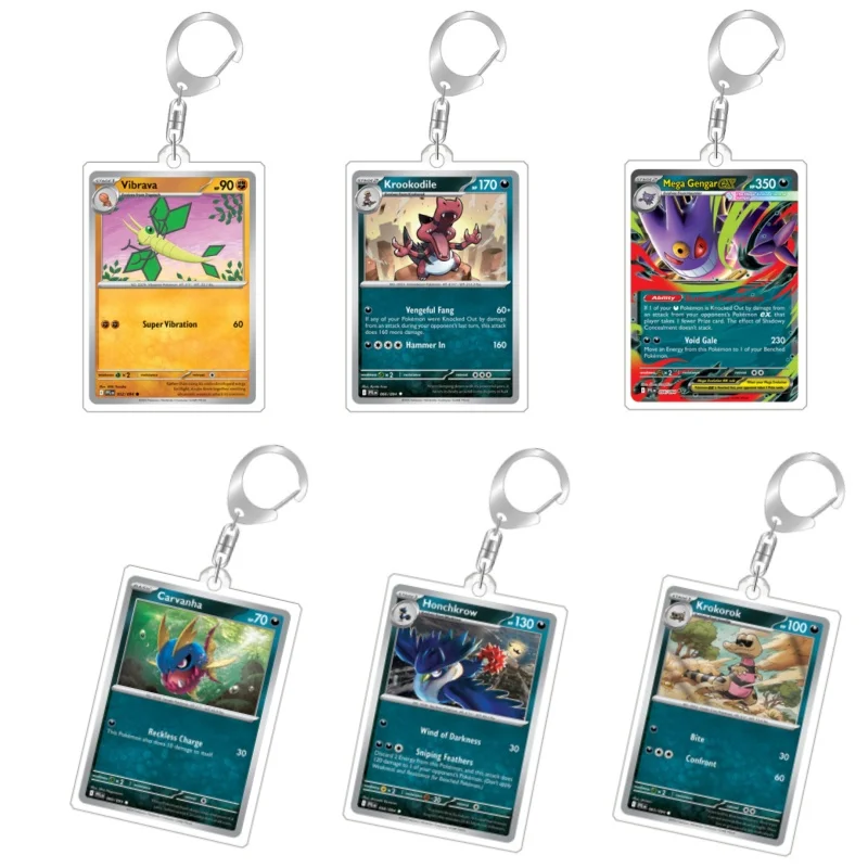 Для Pokemon Elf Qikchu Carvanha Krokorok Honchkrow Mega Vibrava акриловый оригинальный самодельный мультфильм аниме брелок-подвеска игрушка 5 см