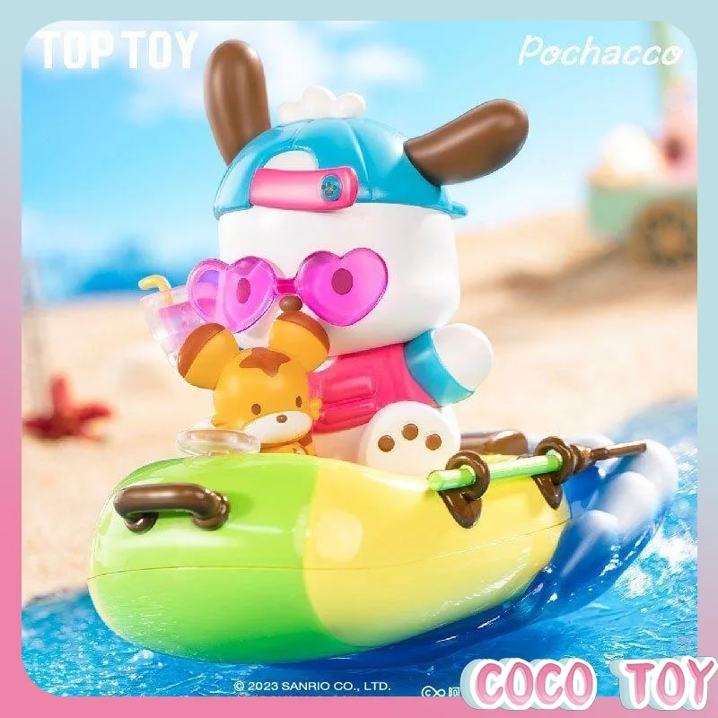 Genuine Pochacco Holiday Beach Series Blind Box Collectible Figurine Cinnamoroll Tabletop Display Ornament Limited Edition Set view 3