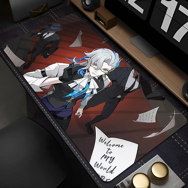 

Mousepad Anime Mouse Pad Gaming Accessories Office Keyboard Pad Large G-genshin Impact Neuvillette Desk Mat Rubber Extended Pad