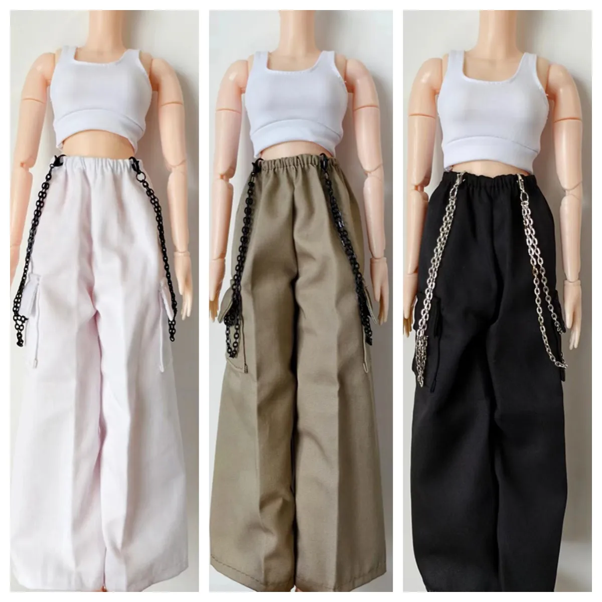 

Fashion 1/4 1/6 Doll's Clothes Suit for 45/30cm Bjd Doll Tank Top+pants Girl Toys Dress Up Play House Doll Accessories, No Doll