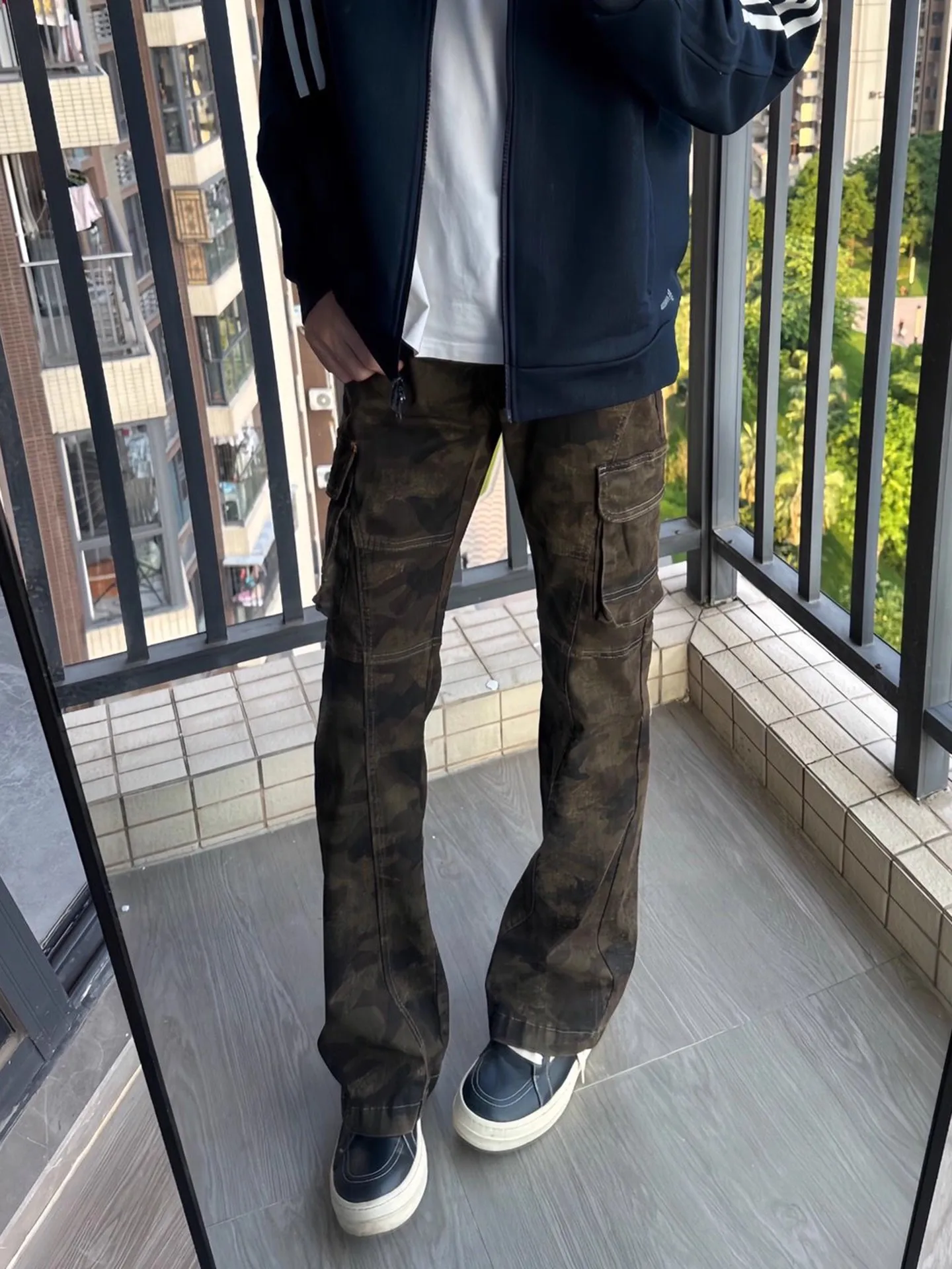 

Zlayco мужские камуфляжные широкие джинсы Cleanfit American High Street Sle прямые брюки с ножом рабочая одежда джинсовая одежда