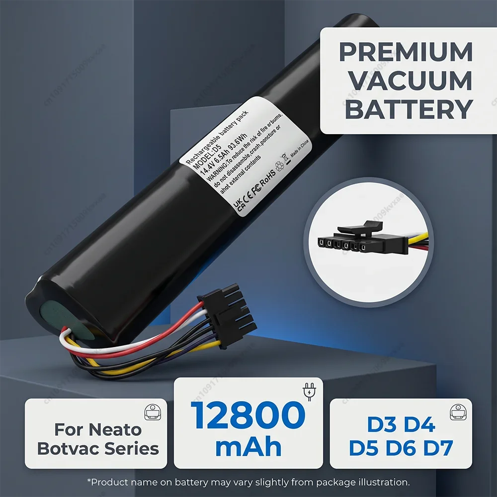 Replacement Li-ion Battery for Neato Botvac D3 D4 D5 D6 D7 Connected Robot Vacuum 14.4V 205-0011 945-0225 4INR19/65-2