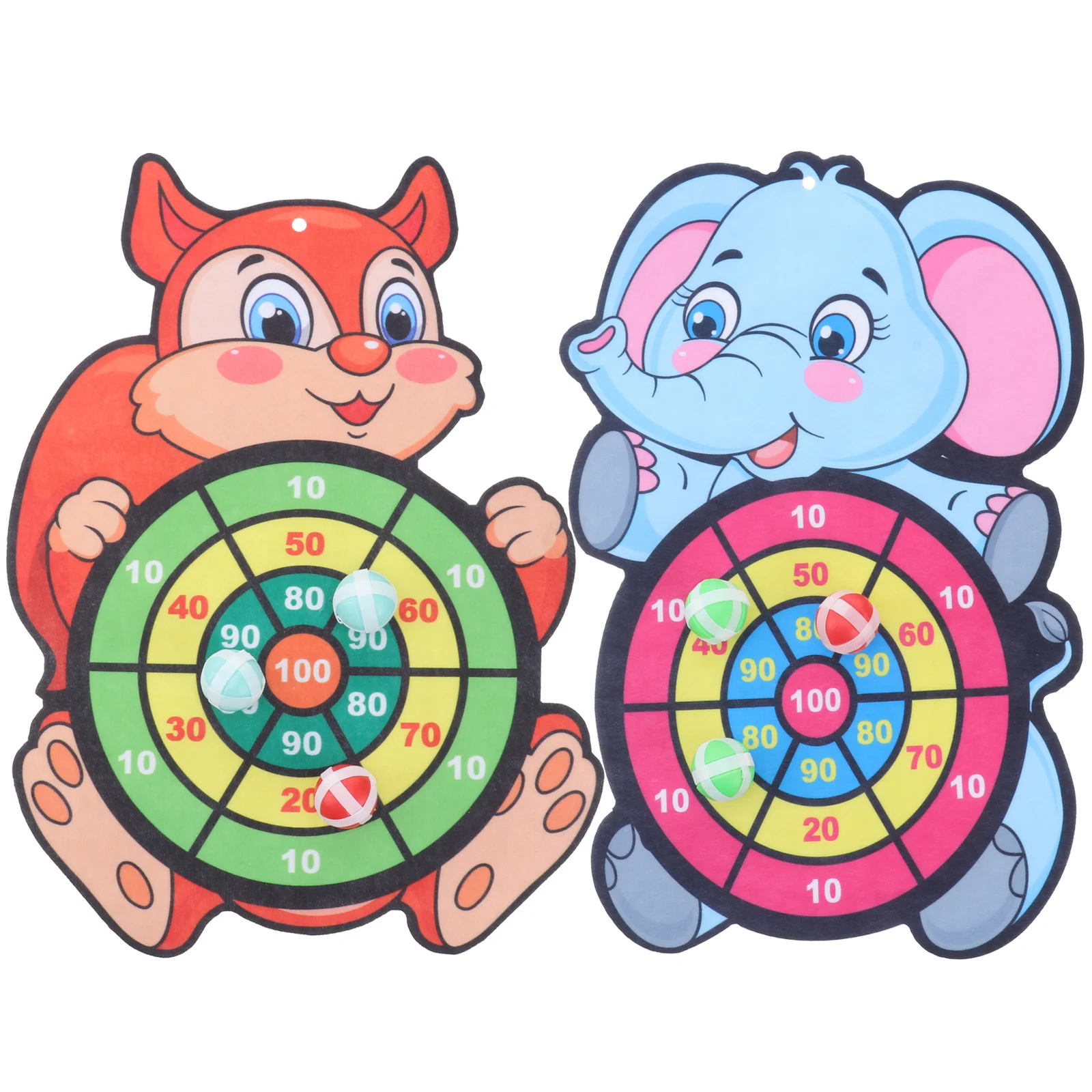 

2 set Lovely Cartoon Animal Dart Board Kids Educational Sticky Balls Board Set For Children Hand-Eye Coordination