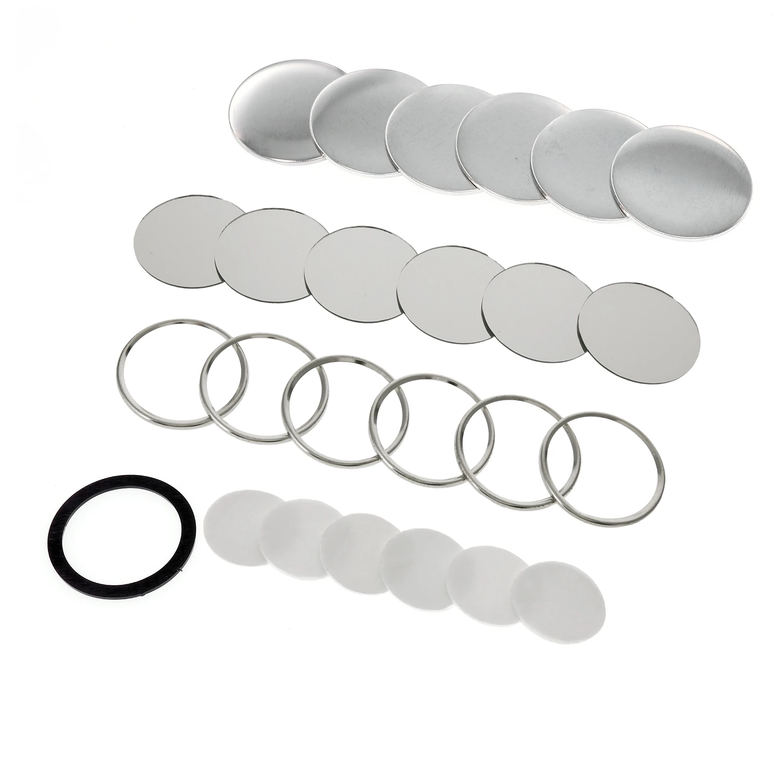 100 Sets Key Ring lustro puste przypinki do ubrań puste DIY rzemiosło części ekspres żelaza tylna pokrywa 44mm 58mm przycisk ekspres maszyna