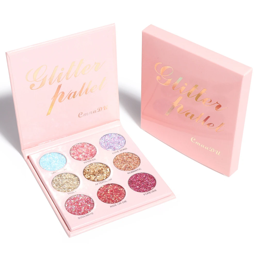 Pailletten Oogschaduw Palet Glitter Poeder Hoogglans Oogschaduw Dienblad Feest Make-Up Pailletten Kerst Make-Up Tslm1