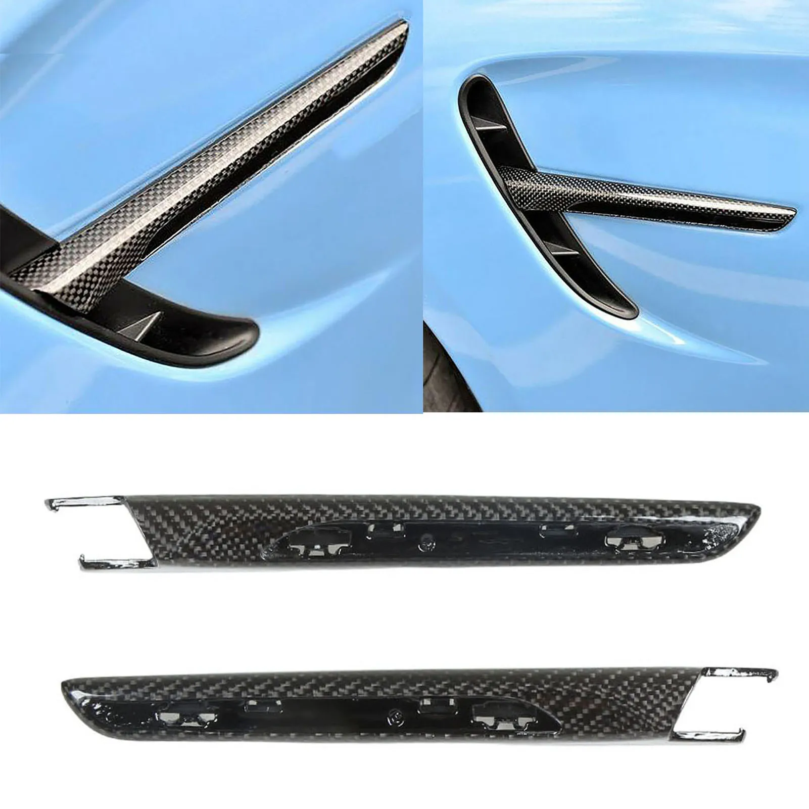 1 Pair of Car Side Air Vent Trim Carbon Fiber Anti UV Scratch Resistant Replacement For BMW M3 F80 M4 F82 2014-2020