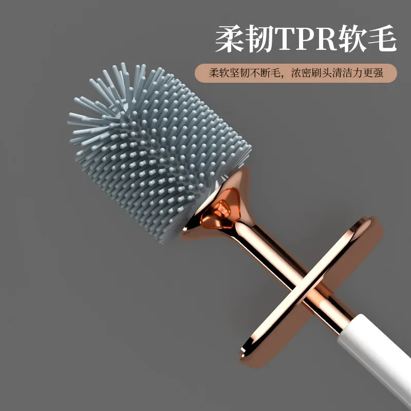 Toilet Brush TPR Silicone Home No Dead Corner Cleaning Brush WC Cleaning Tool Wall-mount Toilet Brush Bathroom Accessories