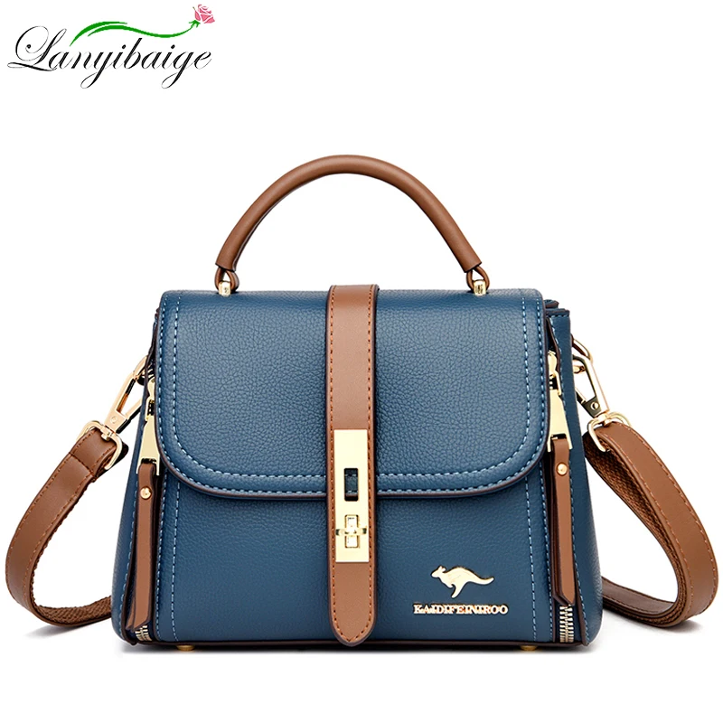 Fashionable Womens Lock Small Square Bag 2022 Ladies Designer High Quality Leather Shoulder Bag Lychee Pattern Crossbody Handbag