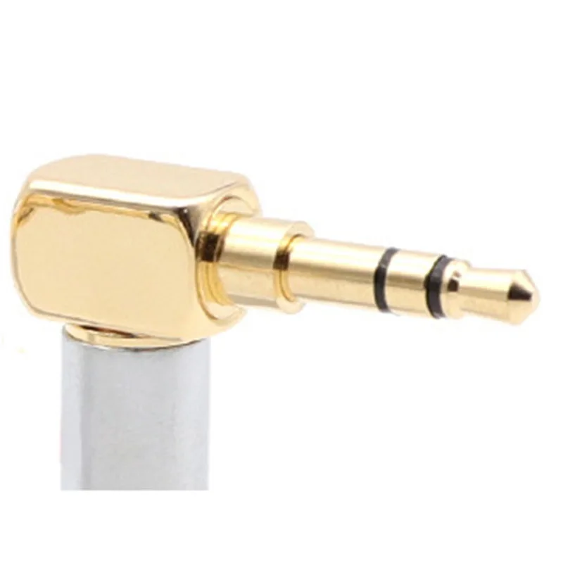 3.5Mm L Shape Jack Gold Plated 90 Degree Angle Audio Connector Audio Plug Silver