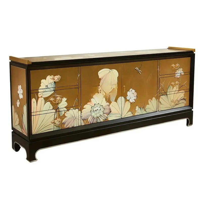 

Новый китайско-американский диван из цельного дерева, крыльцо, обеденная боковая перегородка для гостиной, декоративный чайный столик, боковой шкаф