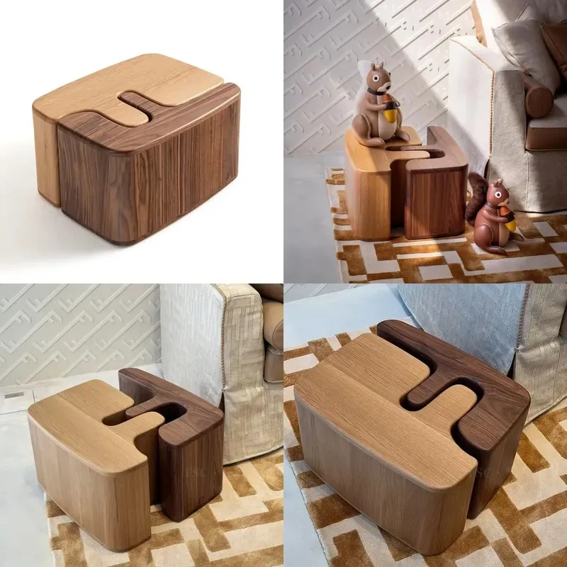 Medieval Style Solid Wood Storage Box Walnut Grain Square Edge High End Creative Customizable Desktop Organizer