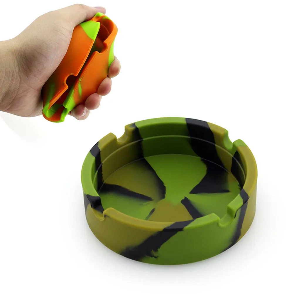 

Silicone Ashtray Anti Scalding Eco Friendly Camouflage Outdoor Ashtrays for Home Heat Resistant Soft Flexible Non Toxic Odorless
