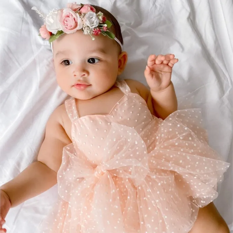 Newborn Baby Girl Princess Strap Tutu Romper Dress Infant Toddler Child Tulle Jumpsuit Party Birthday Summer Baby Clothes 0-2Y