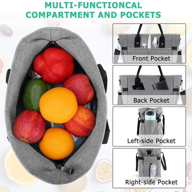 Large Capacity Insulated Thermal Lunch Box Bags for Women Kids Waterproof Food Cooler Bag Picnic Travel Pouch Portable Hangbags