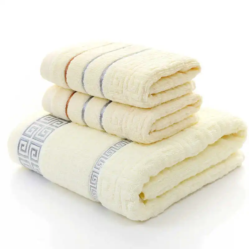 

3 Pack Terry Towel Set For Bathroom 100% Cotton Bath Towel For Adults Hand Face Towel Gym Washcloth For Home Travel Sport Spa