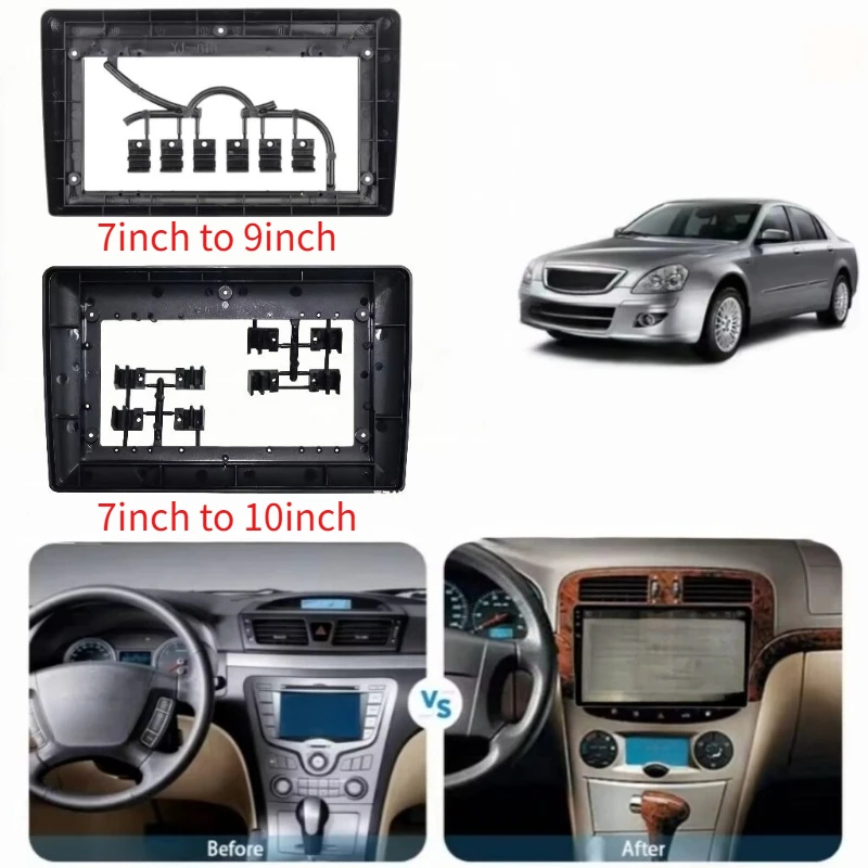

7inch to 9/10 Inch Universal Two 2 Double Din Car Radio Fascia Auto Stereo Headunit Panel Dashboard Mounting Frame Face Plate